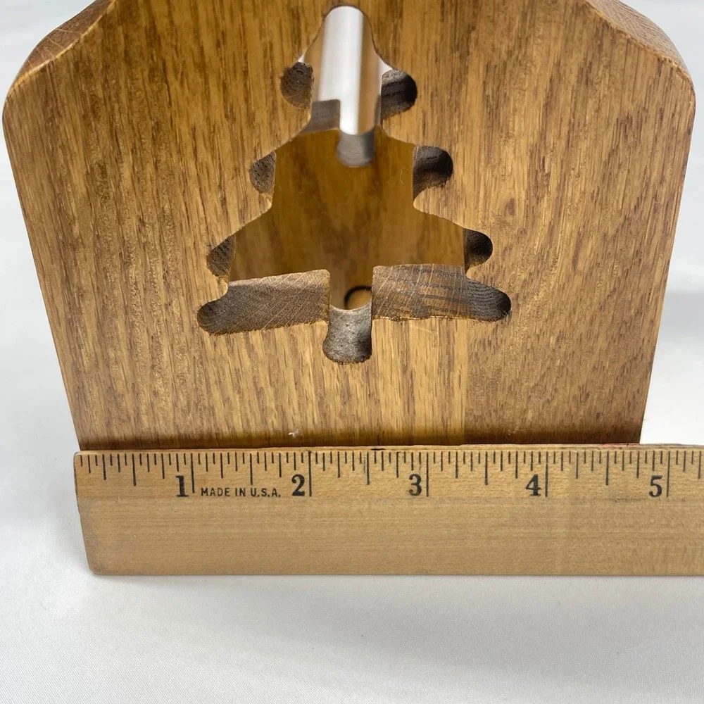 Vintage Wood Sliding Adjustable Book Rack Tree Cutout Rustic Cabin Decor 18